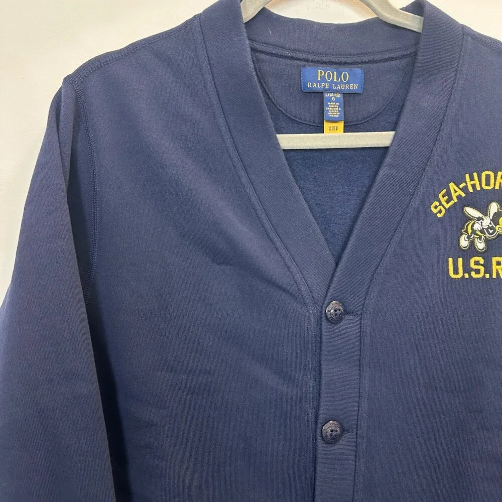 Polo Ralph Lauren U.S.R.L Sea-Hornets Cardigan Sweatshirt Large 14-16